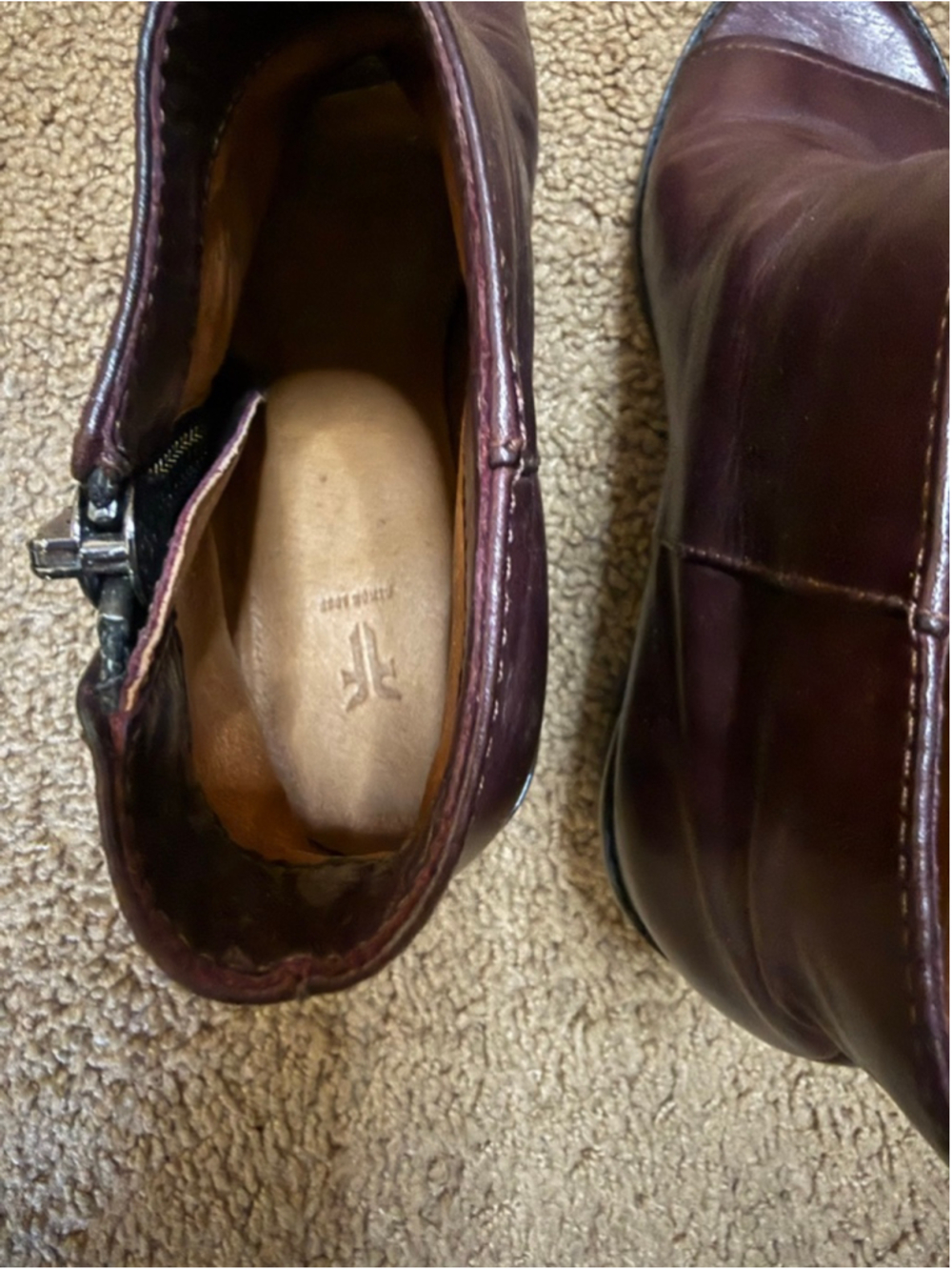 Women's Frye Brielle Peep Toe Leather Peep Toe Ankle Boots & Booties Size 8 - Picture 6 of 9
